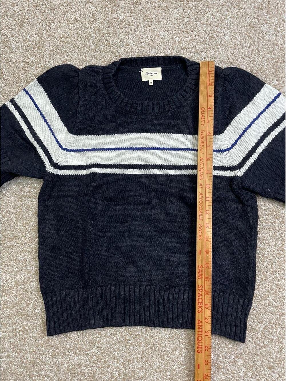 Italian Bellerose Kid Mohair Boucle Knit Sweater Size 2 Blue - Picture 4 of 6